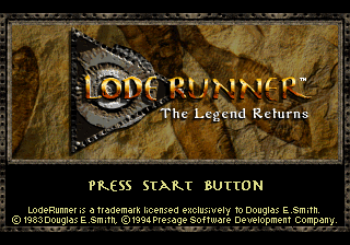 Lode Runner: The Legend Returns Title Screen